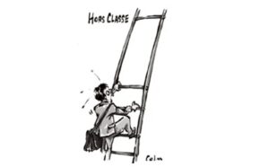 Enseignant qui monte à l'échelle pour atteindre la hors classe mais il manque des bareaux.